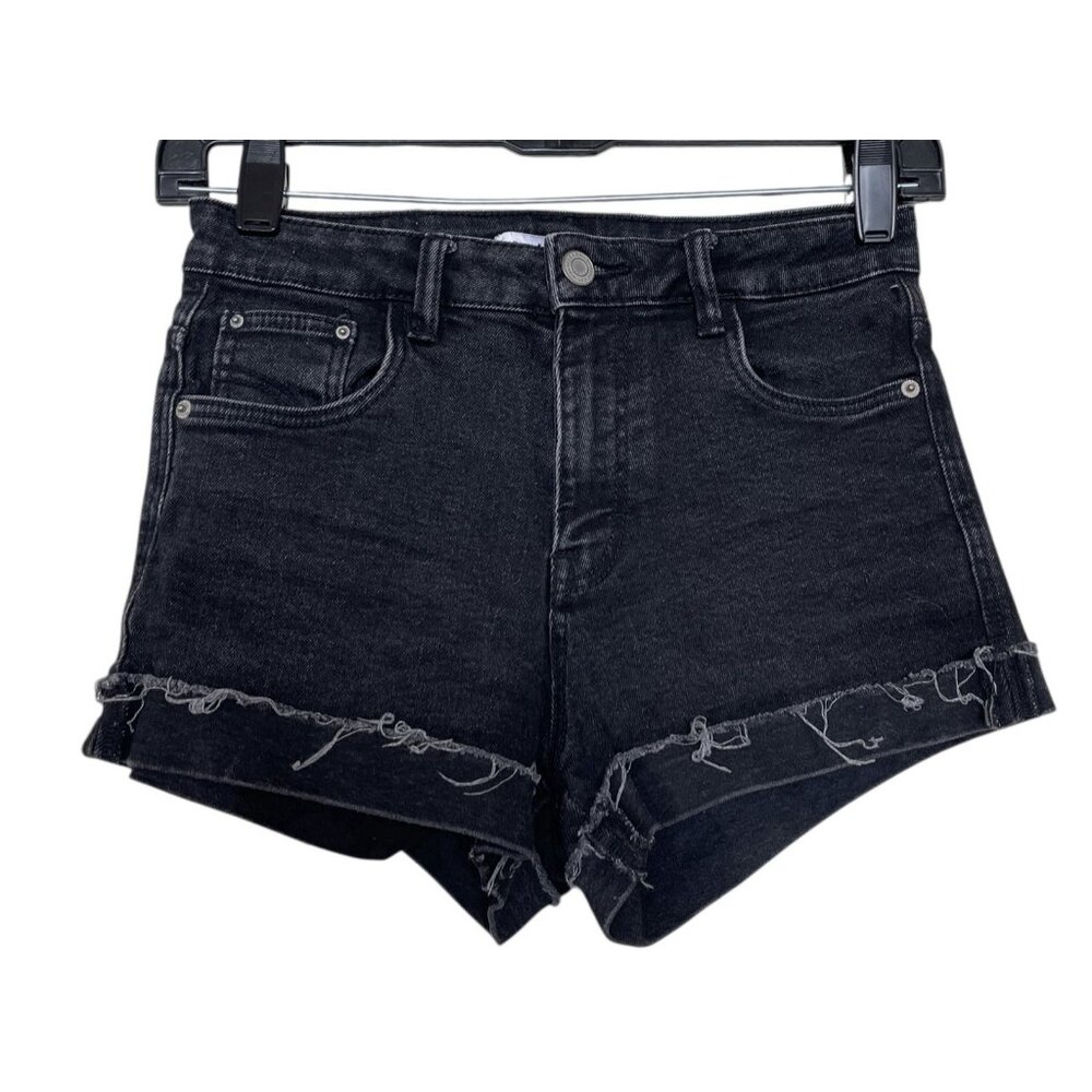 Women Zara Trafaluc Denim Wear‎ Shorts Womens Size 00 Black Raw Hem
